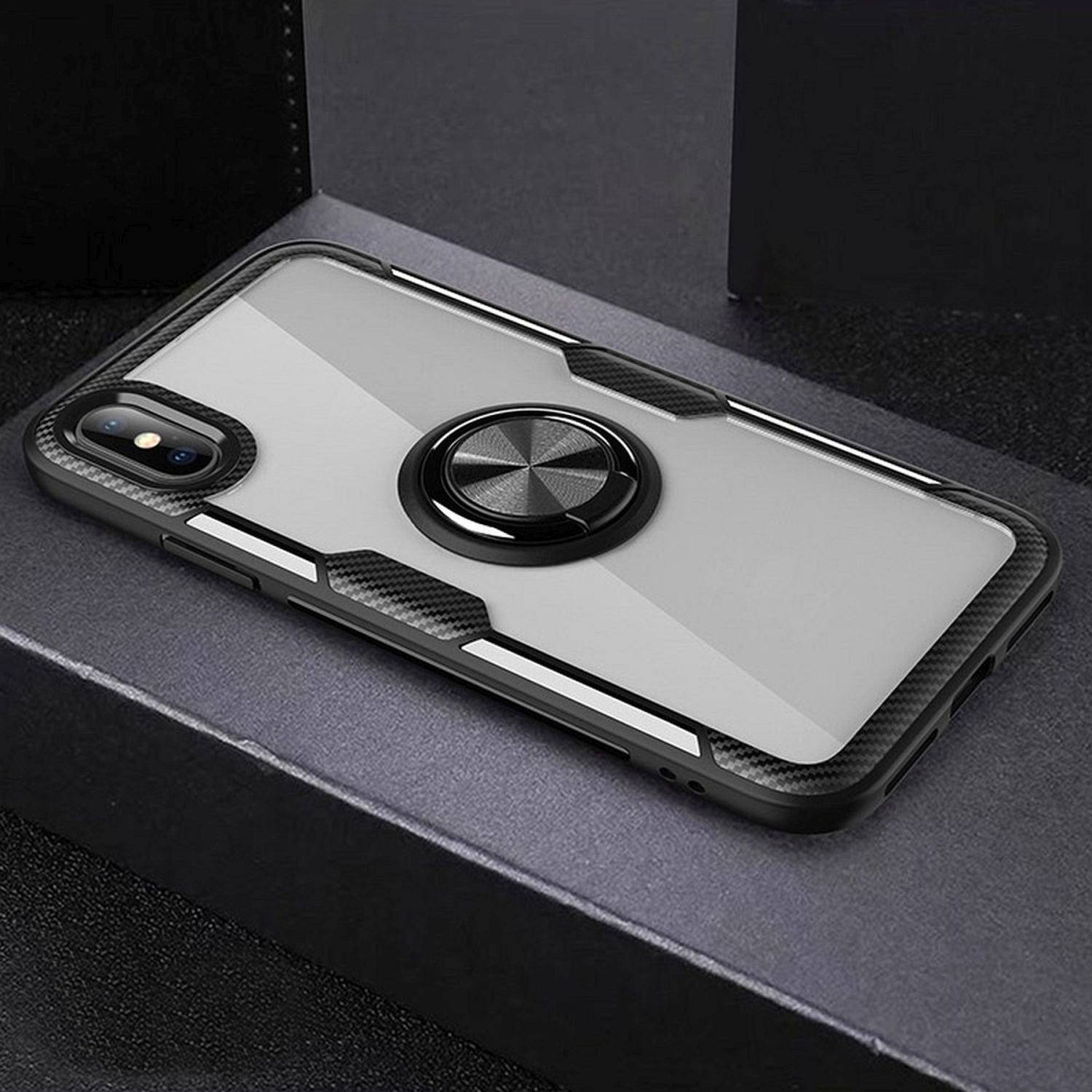 COFI Carbon Ring Case, Bumper, Xiaomi, 8T, Note Redmi Transparent
