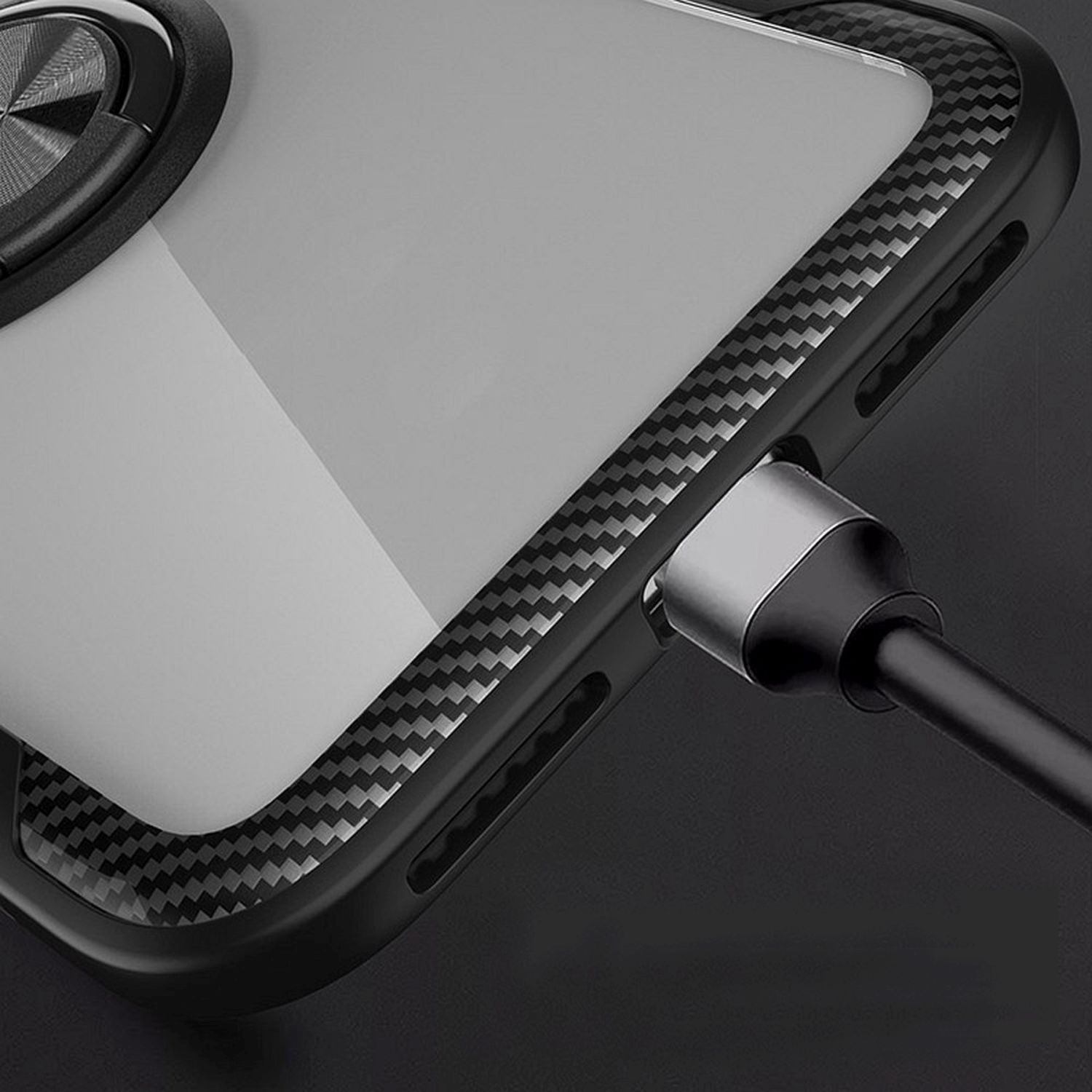COFI Carbon Ring Case, Bumper, Apple, Pro Transparent Max, 11 iPhone