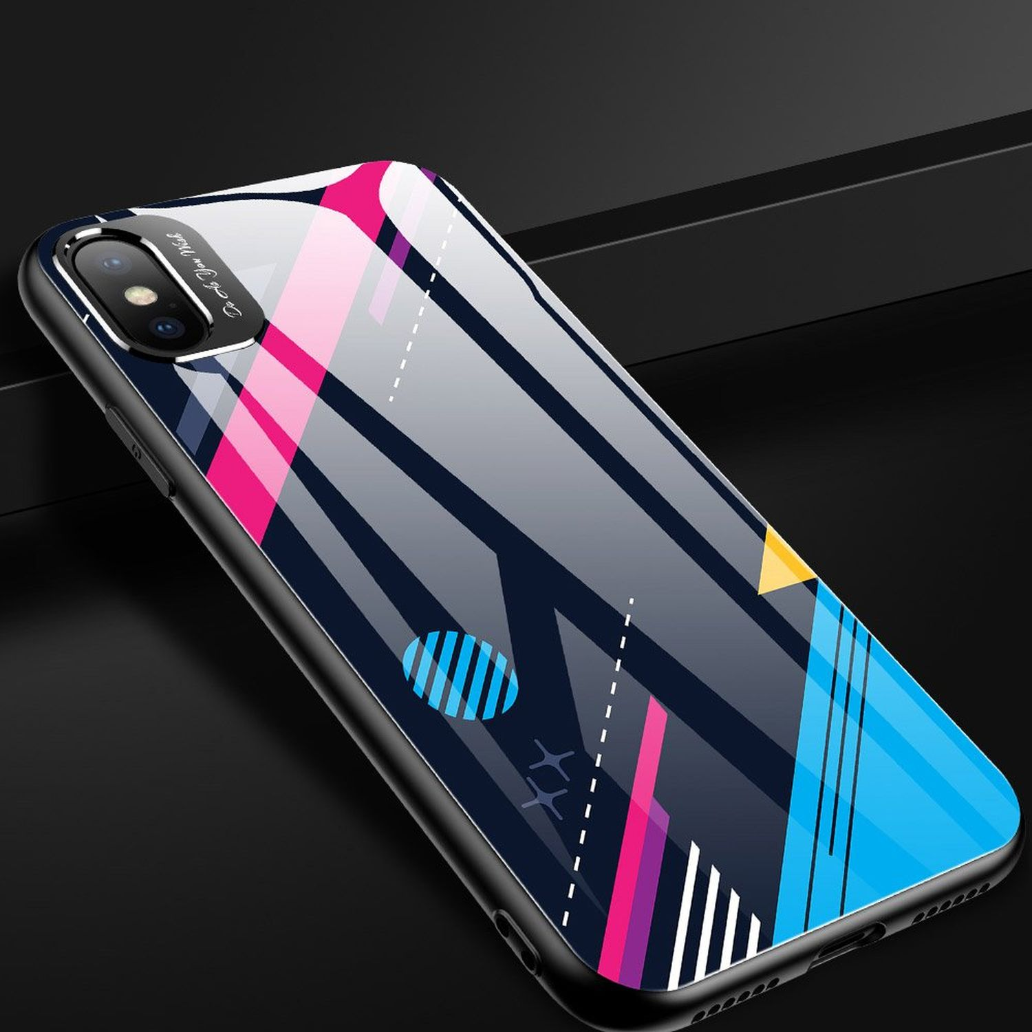 COFI Color Glass Case, X, Bumper, iPhone Mehrfarbig Apple