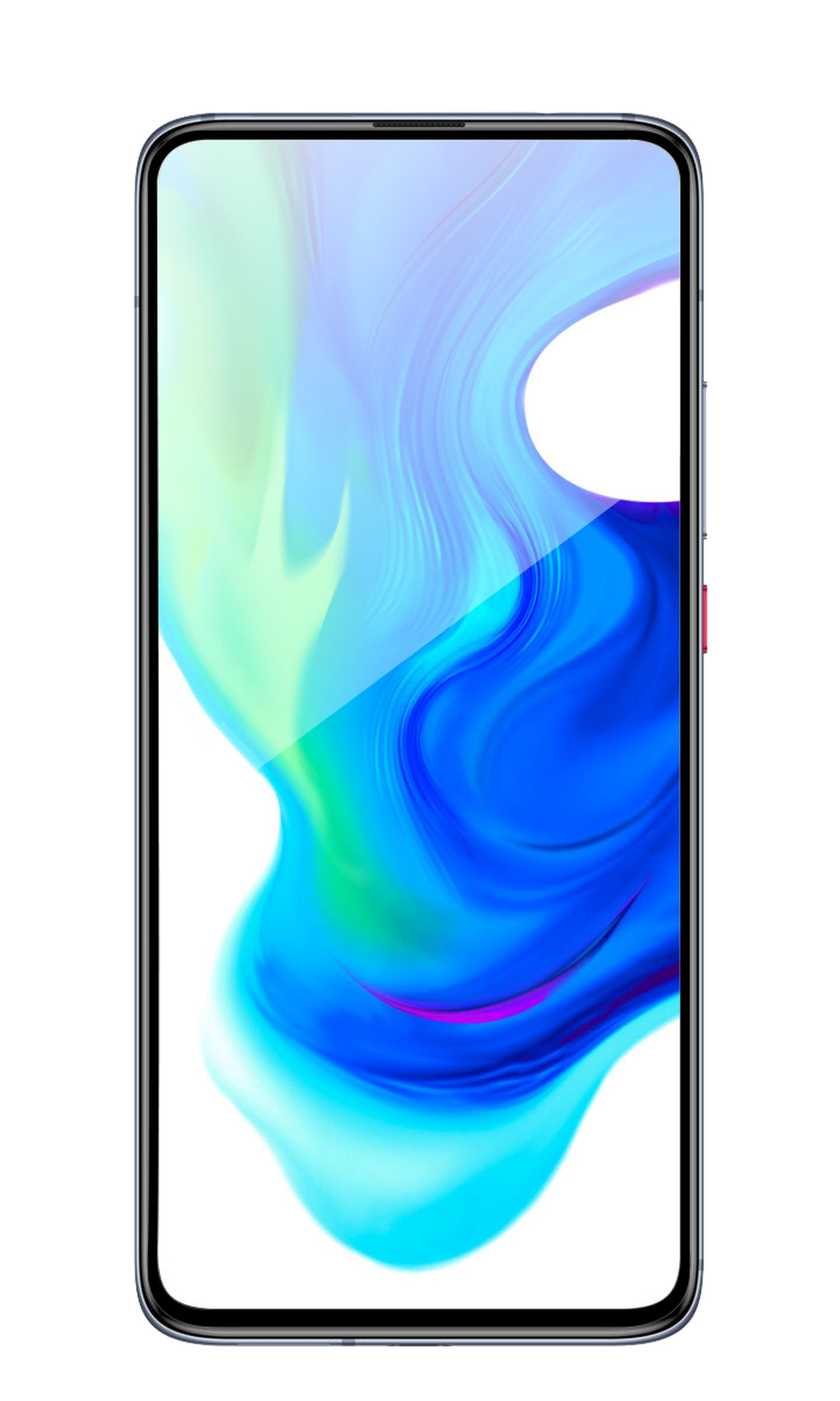 Ein Smartphone mit blau-weißem Hintergrund. Das Telefon ist auf weiß isoliert.