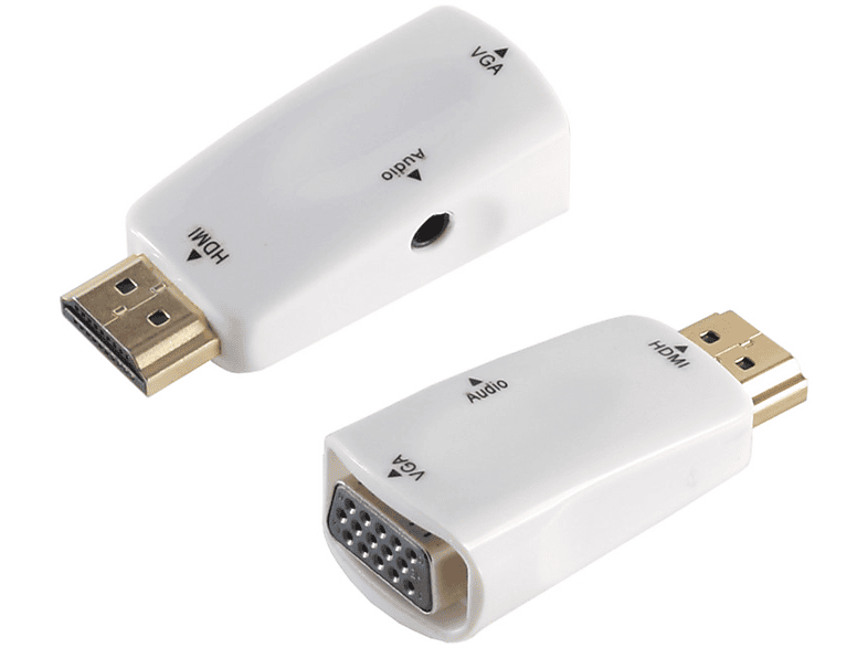 SHIVERPEAKS HDMI Stecker auf VGA Buchse + 3,5mm Klinkenbuchse, HDMI Adapter