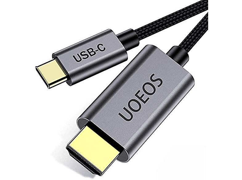 KÖNIG DESIGN USB C auf HDMI Kabel 4K Thunderbolt 3 Kompatibel Kabel, Schwarz