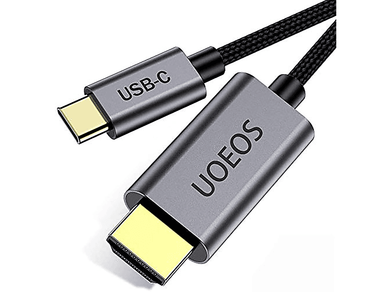 C auf KÖNIG Schwarz Kabel, 3 DESIGN 4K Kabel Kompatibel HDMI USB Thunderbolt