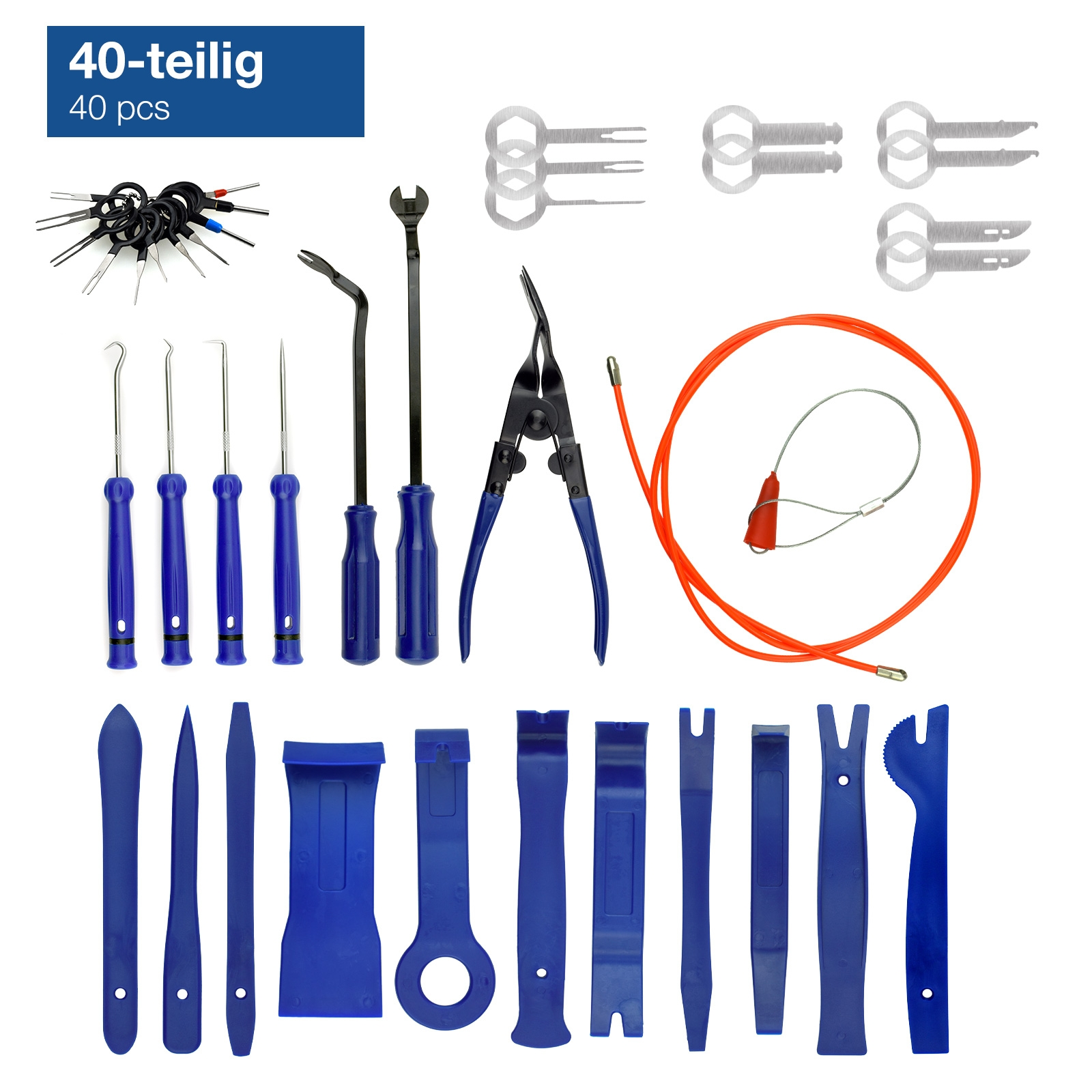 Blau Entriegelungsbügel- & 40 Handwerkzeug, teiliges MAXXCOUNT Montagehebel-Set