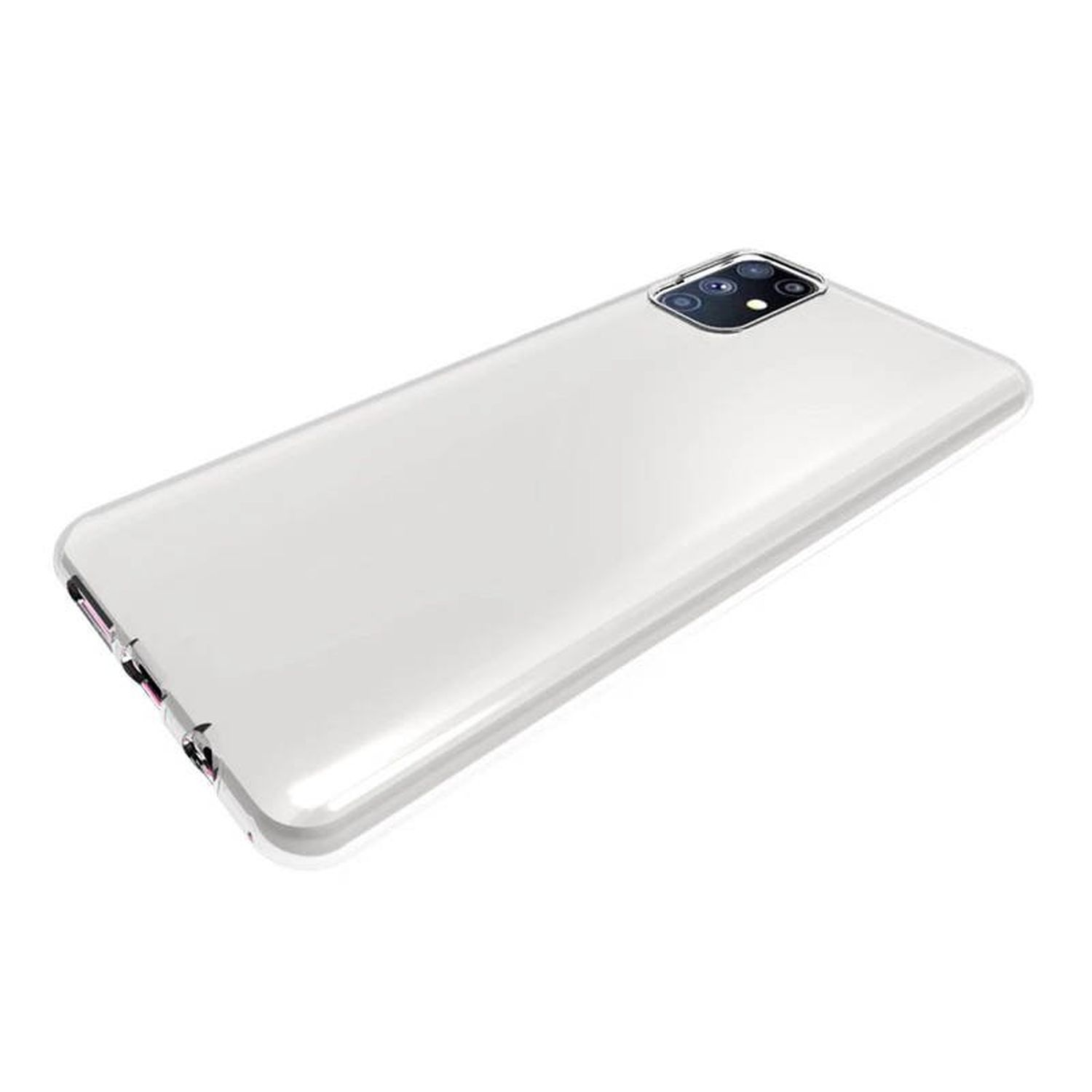 Weiße Smartphone-Hülle auf weißem Hintergrund. Es ist eine glänzende Hülle.