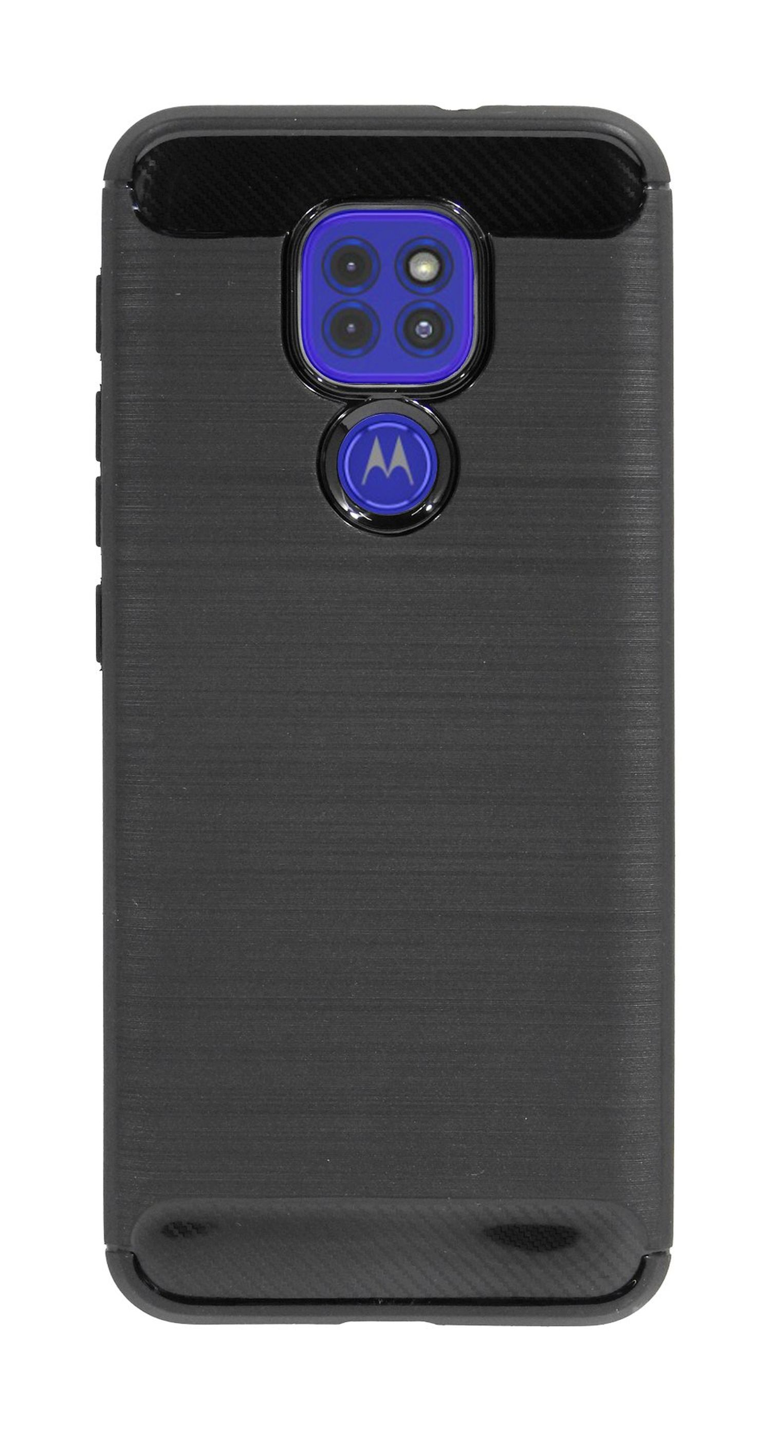Motorola, Schwarz Bumper, Moto Carbon-Look Case, G9 Play, COFI