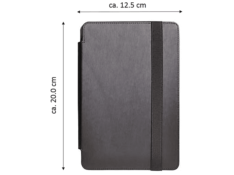 COFI Tablet Hülle Case Bookcover für Universal 7 Zoll Tablets Kunstleder, Schwarz