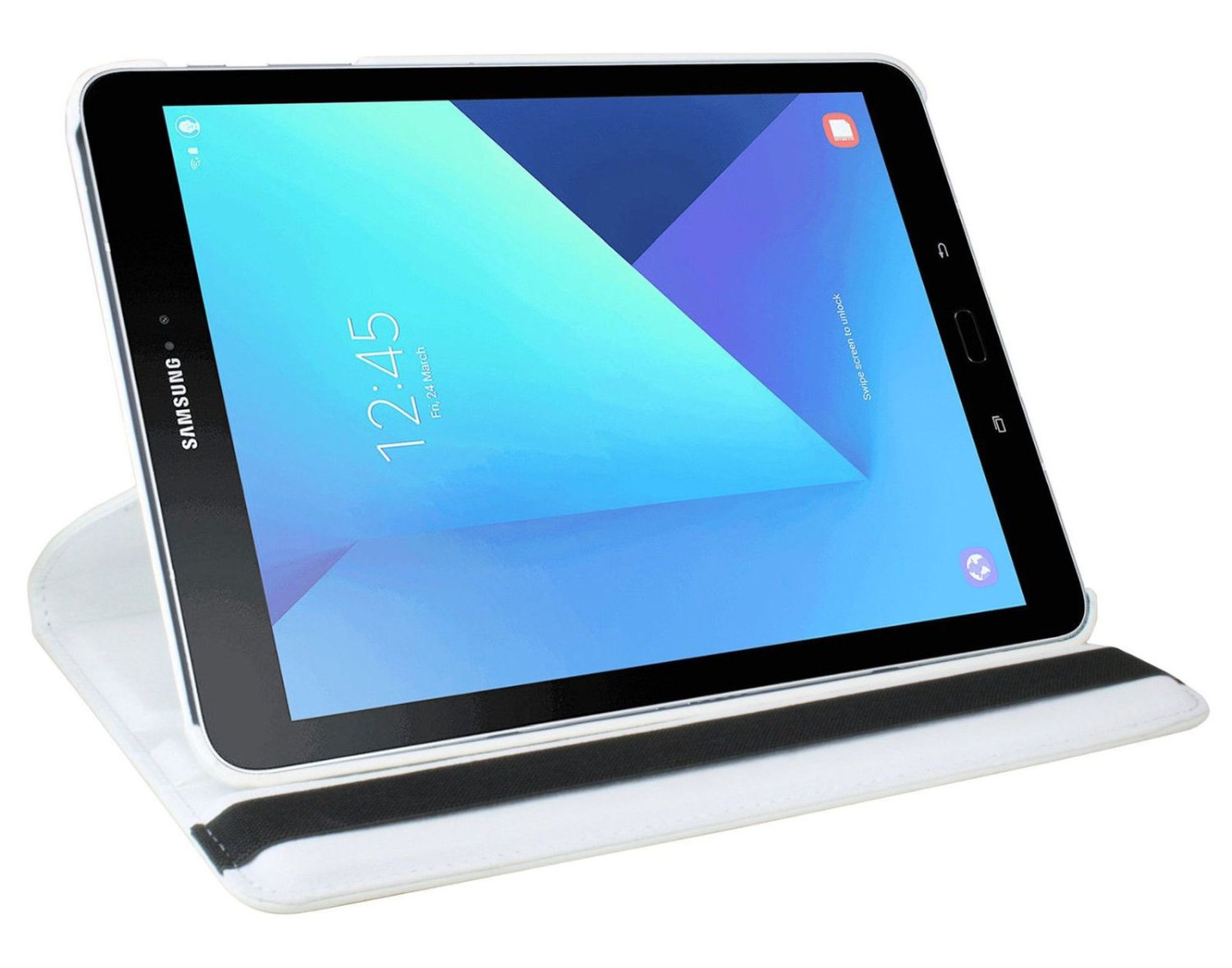 COFI Tablet Rotierbar 9.7 Case S3 Weiß Galaxy Kunstleder, Bookcover Hülle Samsung Tab für