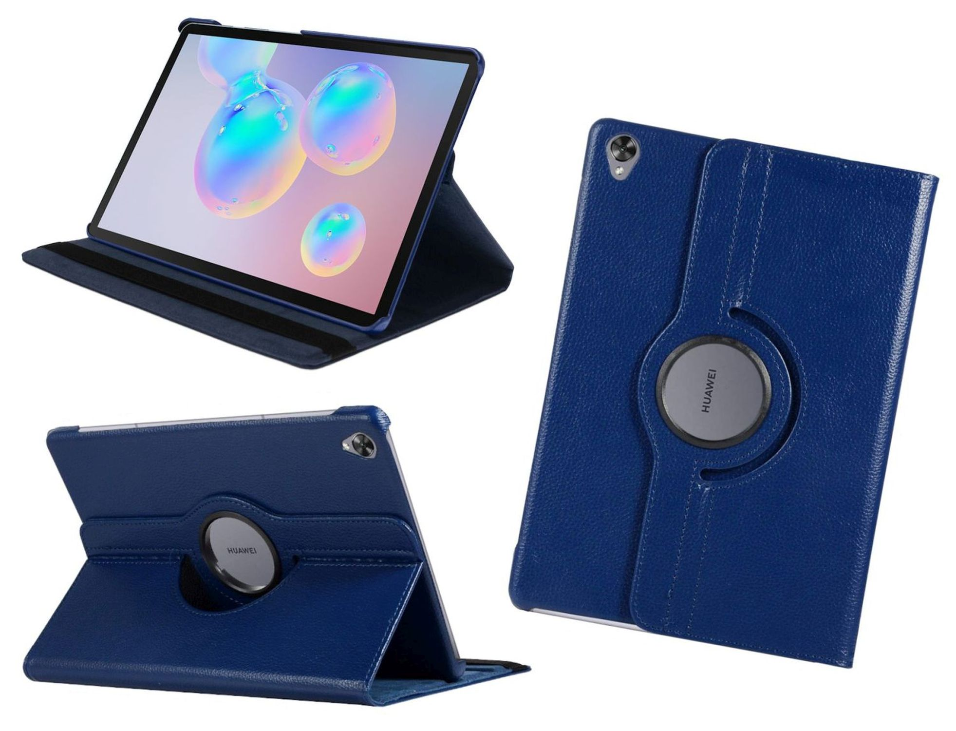 Kunstleder, Blau für MediaPad COFI M6 Case 8.4 Tablet Bookcover Hülle Rotierbar Huawei