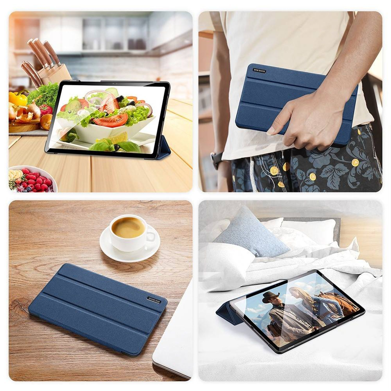 DUX 10.4 DUCIS (2020) Case Kunstleder, Sleep für Galaxy Smart A7 Blau Samsung Bookcover Tab