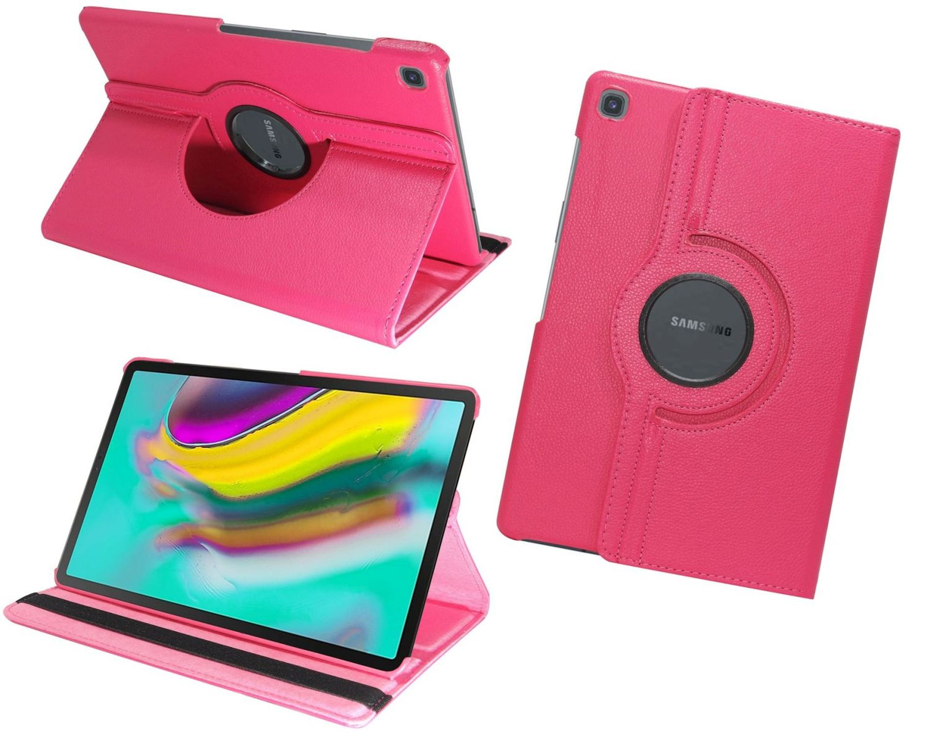 Tablet Kunstleder, COFI Pink S5e Bookcover Rotierbar Samsung Hülle Case für Tab 10.5 Galaxy