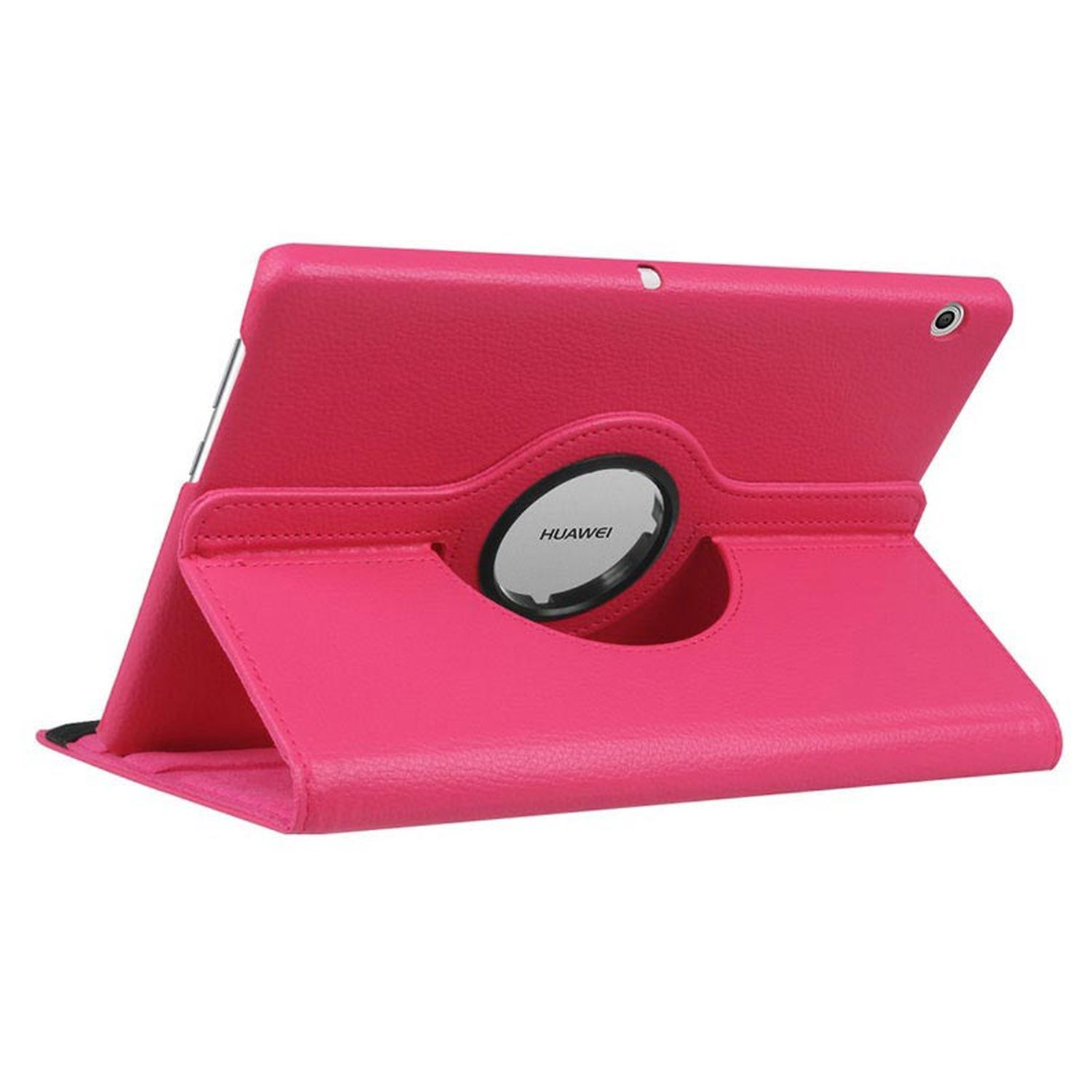 MediaPad 9.6 Kunstleder, Hülle Bookcover für Tablet Case Pink Huawei Rotierbar COFI T3