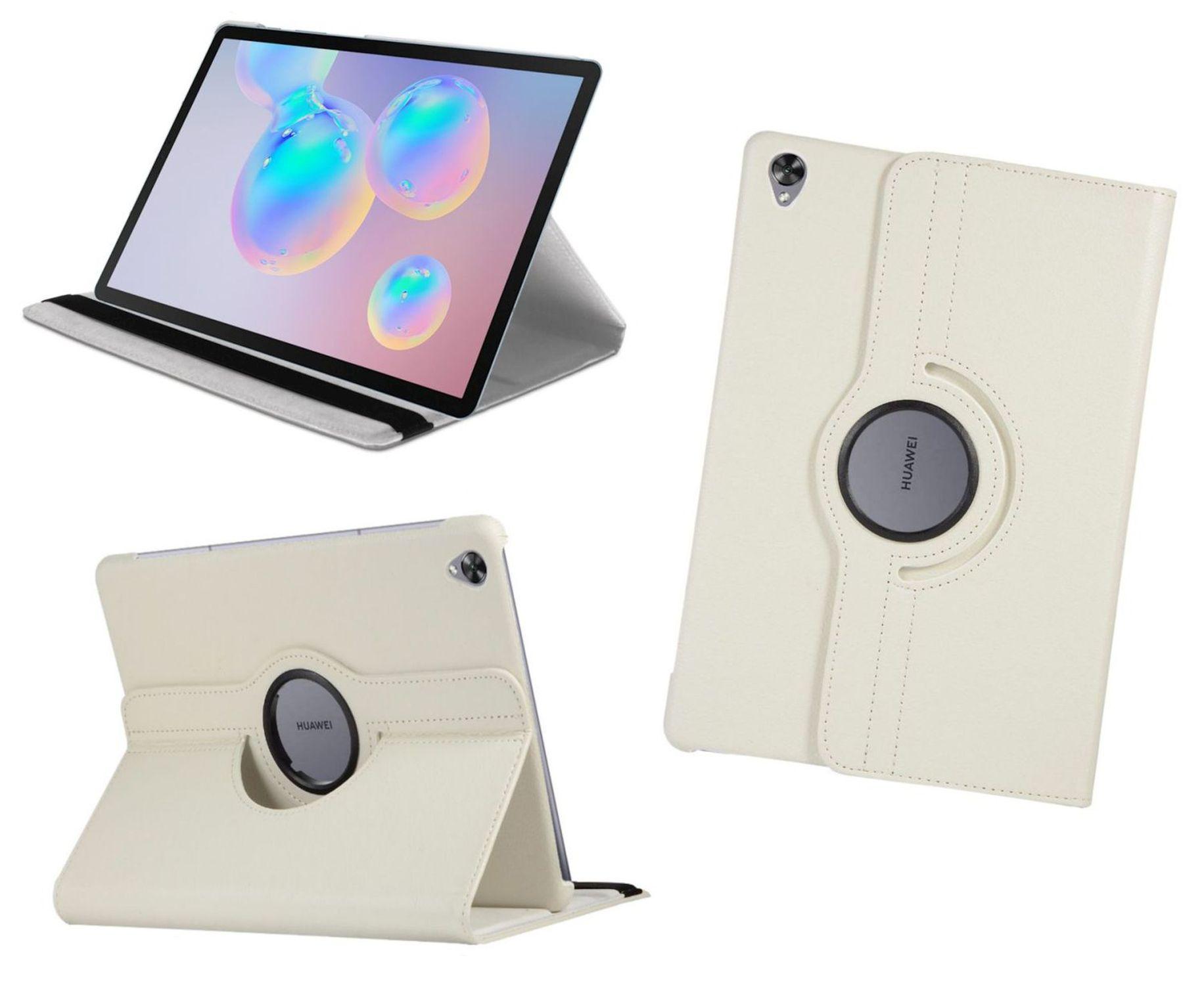 Rotierbar Case für COFI Weiß MediaPad Bookcover Kunstleder, M6 10.8 Huawei Tablet Hülle