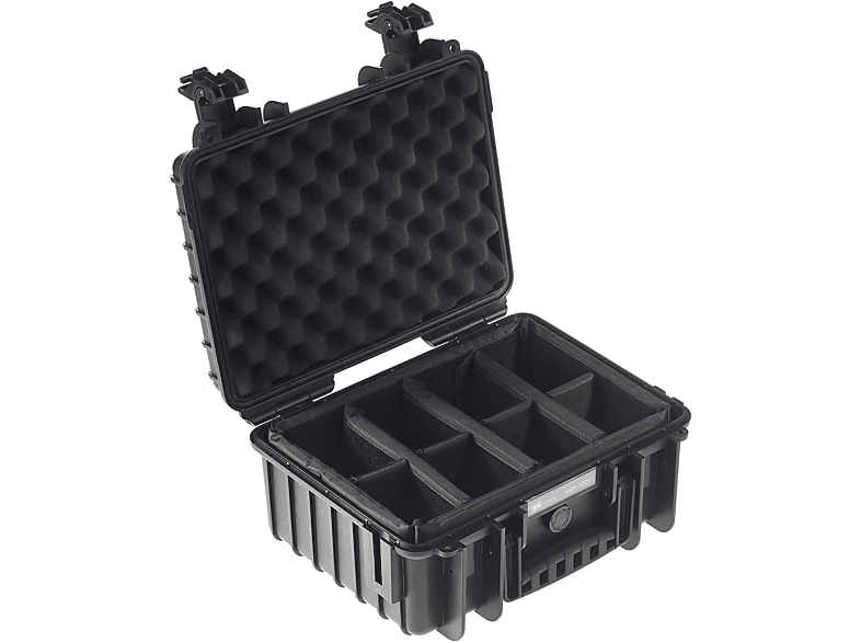 B&W INTERNATIONAL Outdoor Case Typ 3000 schwarz mit anpassbarer Facheinteilung Hartschalenkoffer