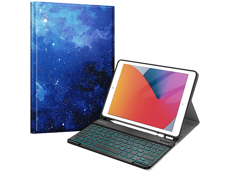 2019), (9. Zoll Gen 2021/8. Tastatur, Bookcover, Hülle iPad iPad, FINTIE 10.2 + Sternenhimmel 2020/7. Generation Gen