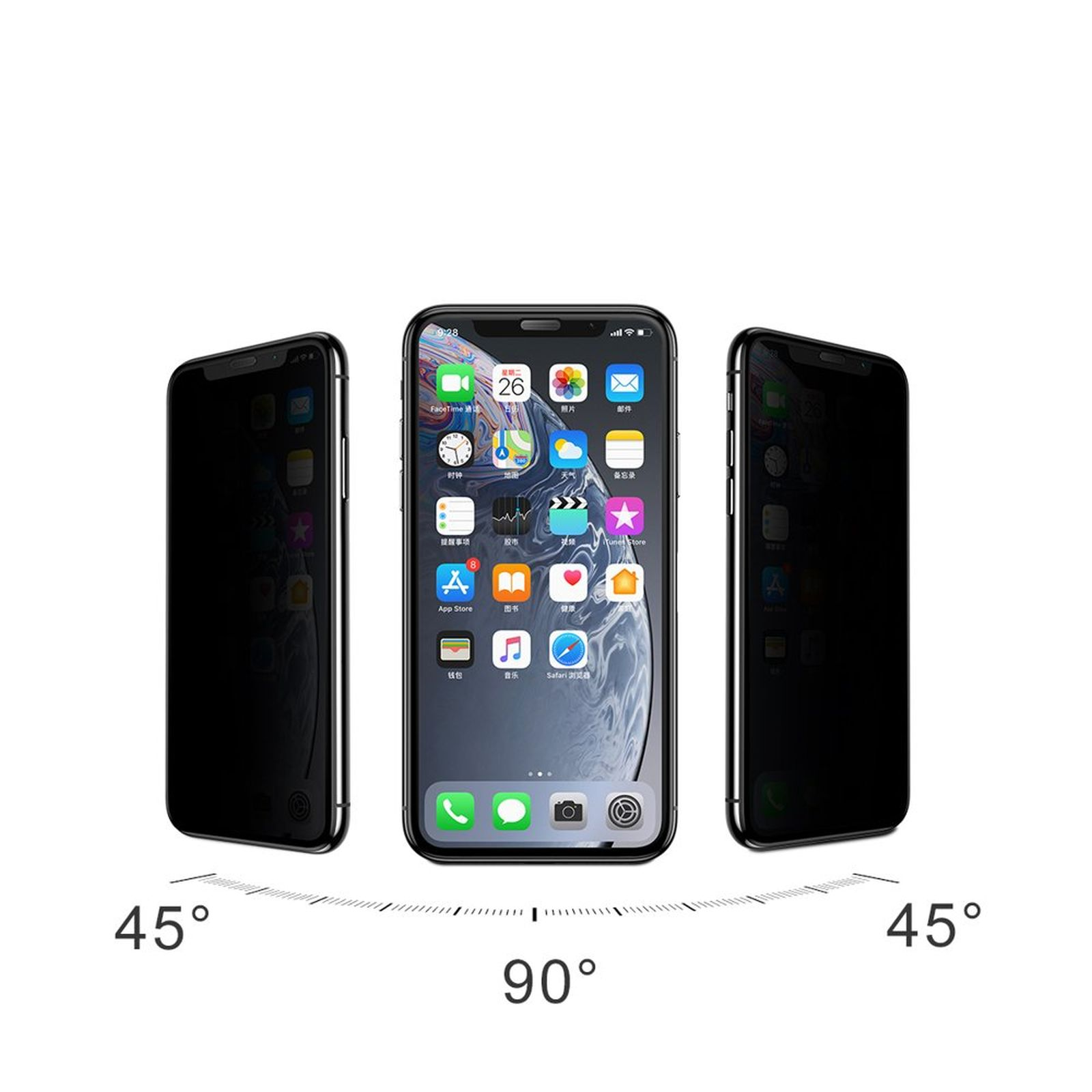 COFI 5D Full Schutzglas Pro) Apple Displayschutz(für iPhone Screen Schutzglas Privacy Anti-Spy 12