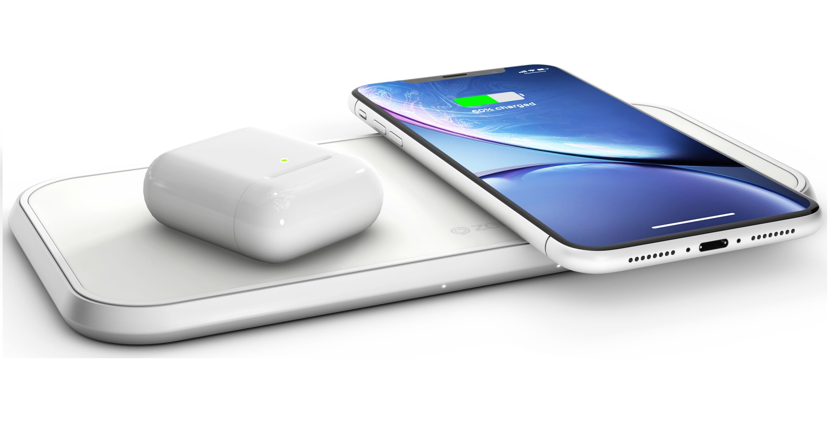 ZENS Dual Aluminium Wireless Charger mehr, und Induktives Weiß Huawei Apple, Ladegerät Samsung, viele Weiß