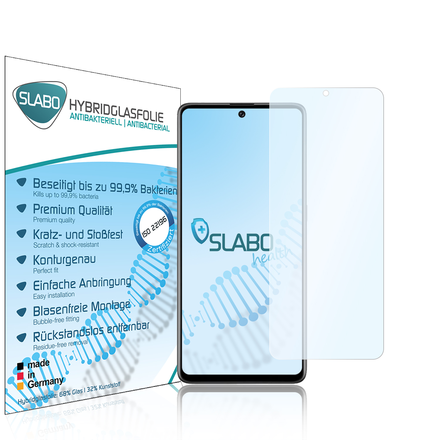 SLABO antibakterielle flexible A71) Galaxy Hybridglasfolie Displayschutz(für Samsung