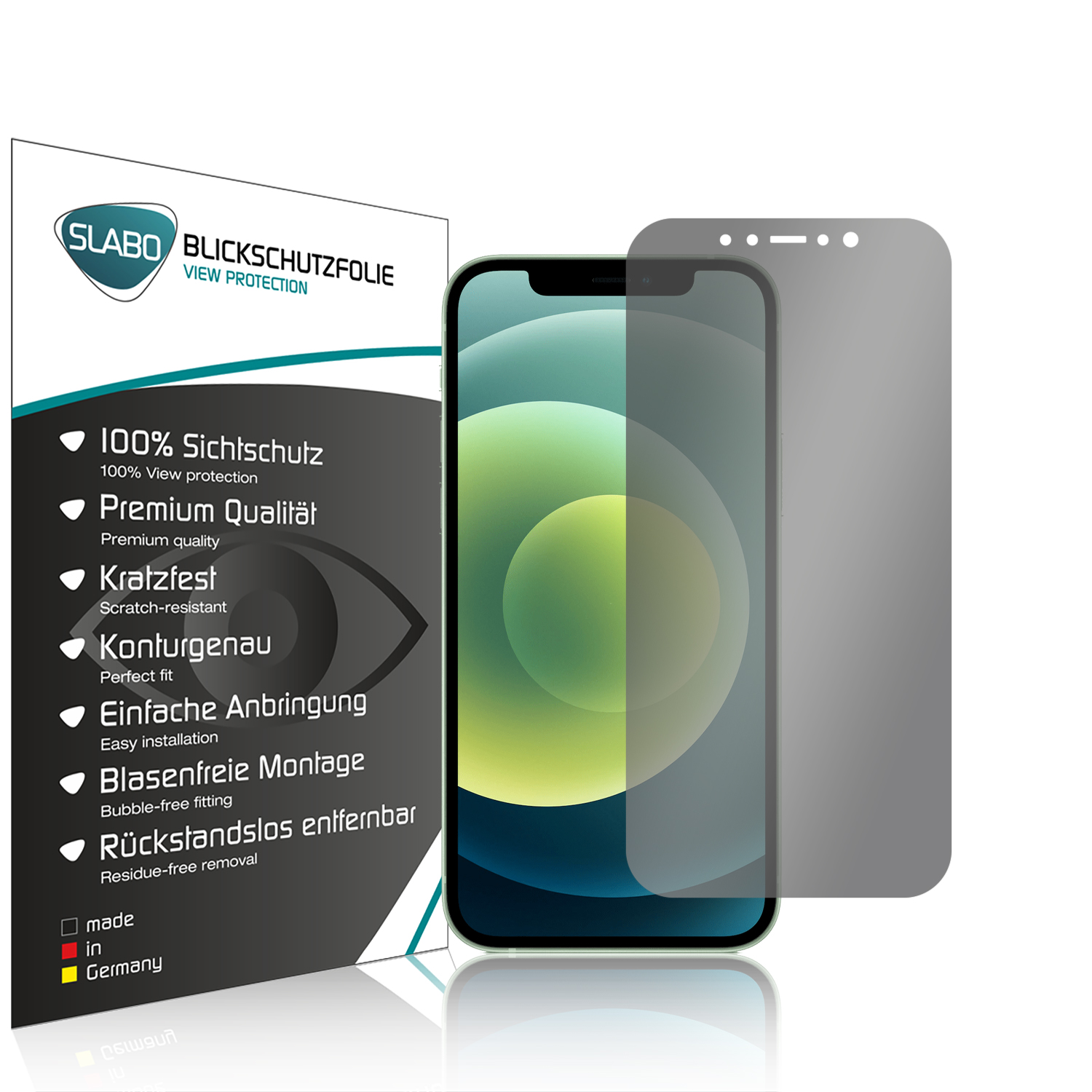 SLABO Blickschutzfolie 12 iPhone Displayschutz(für Sichtschutz Apple 360° 4-Way | Pro) iPhone 12
