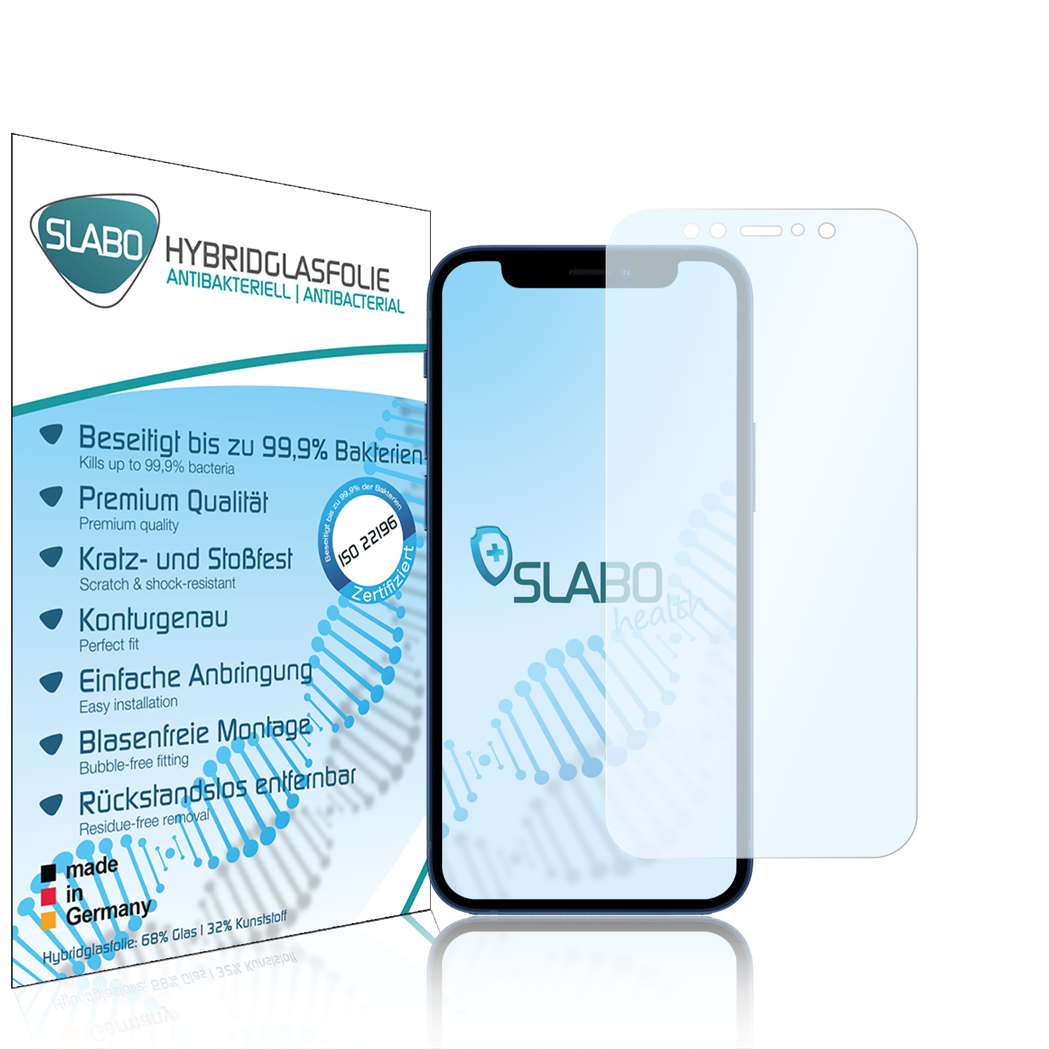 flexible Apple iPhone Hybridglasfolie Displayschutz(für Mini) SLABO 12 antibakterielle