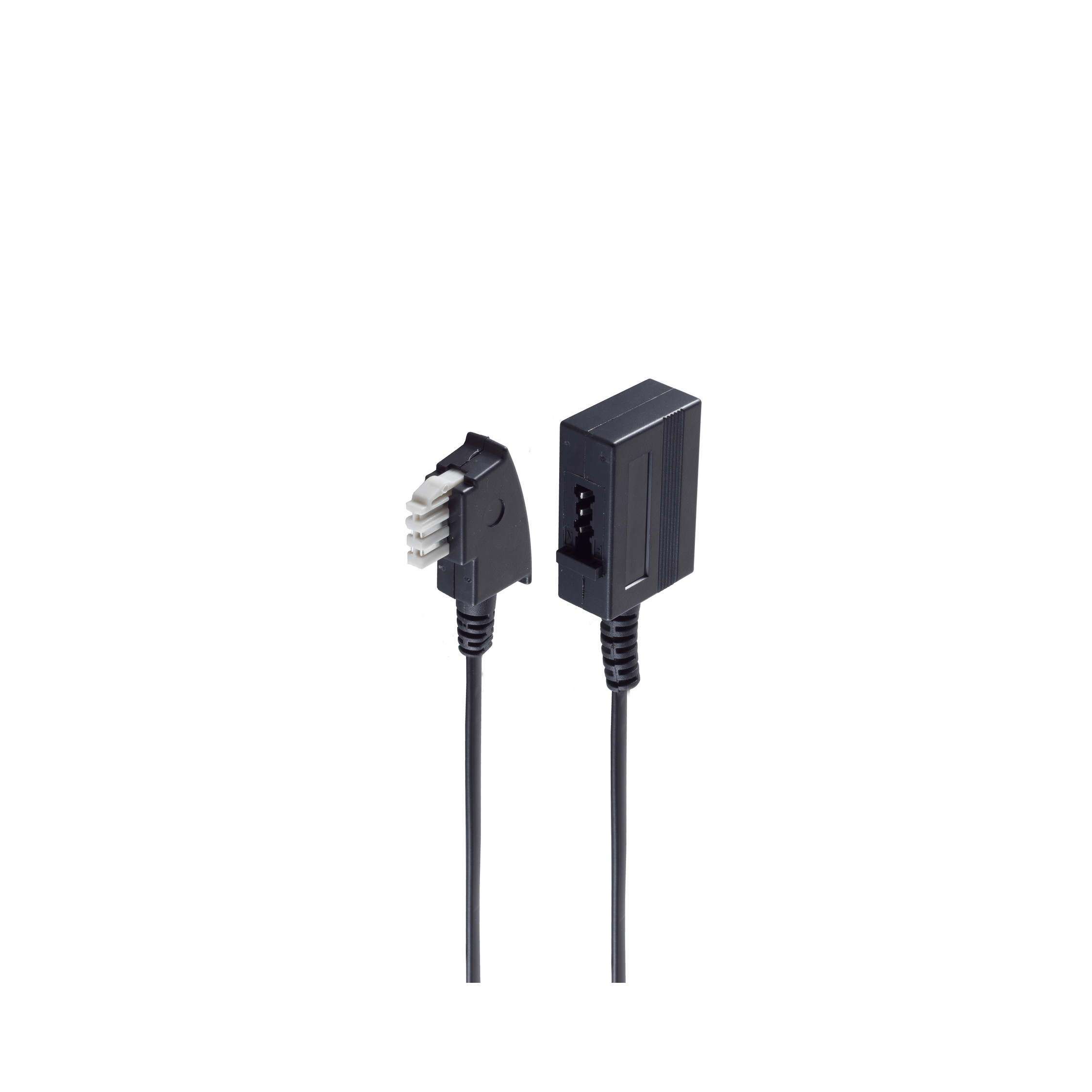 N-Stecker 6m SHIVERPEAKS / N-Kupplung TAE Kabel TAE TAE ISDN schwarz 4-adrig