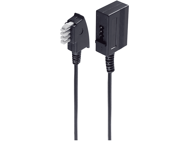 TAE SHIVERPEAKS N-Kupplung Kabel TAE schwarz TAE 4-adrig ISDN / 15m N-Stecker