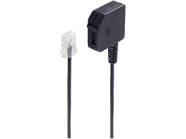 Western-Stecker SHIVERPEAKS 8/4 Stecker schwarz 0,2m / Telefonadapter/ TAE F-Buchse