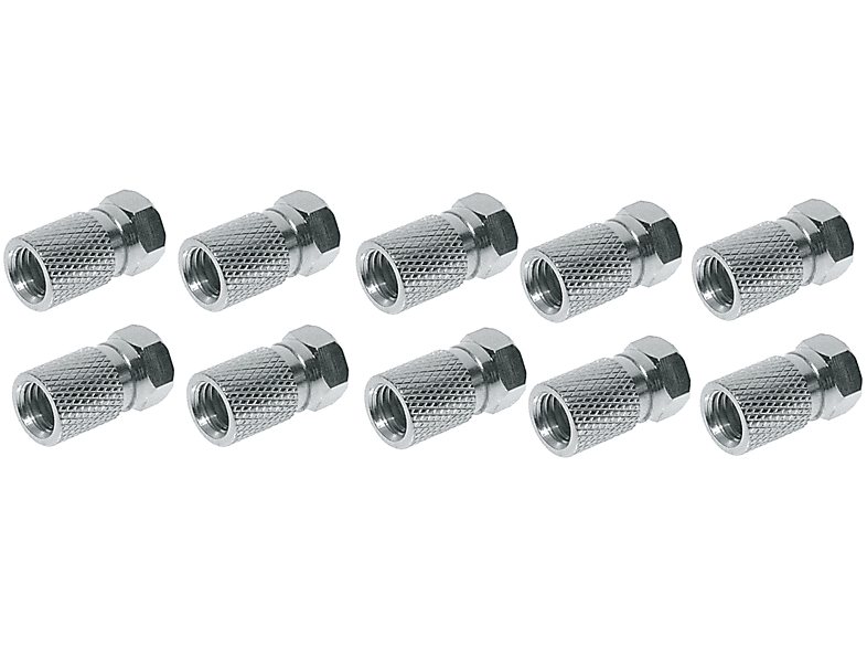 großer VE10 F-Stecker; Sat Mutter, mit SHIVERPEAKS Stecker/ Adapter 5,2,