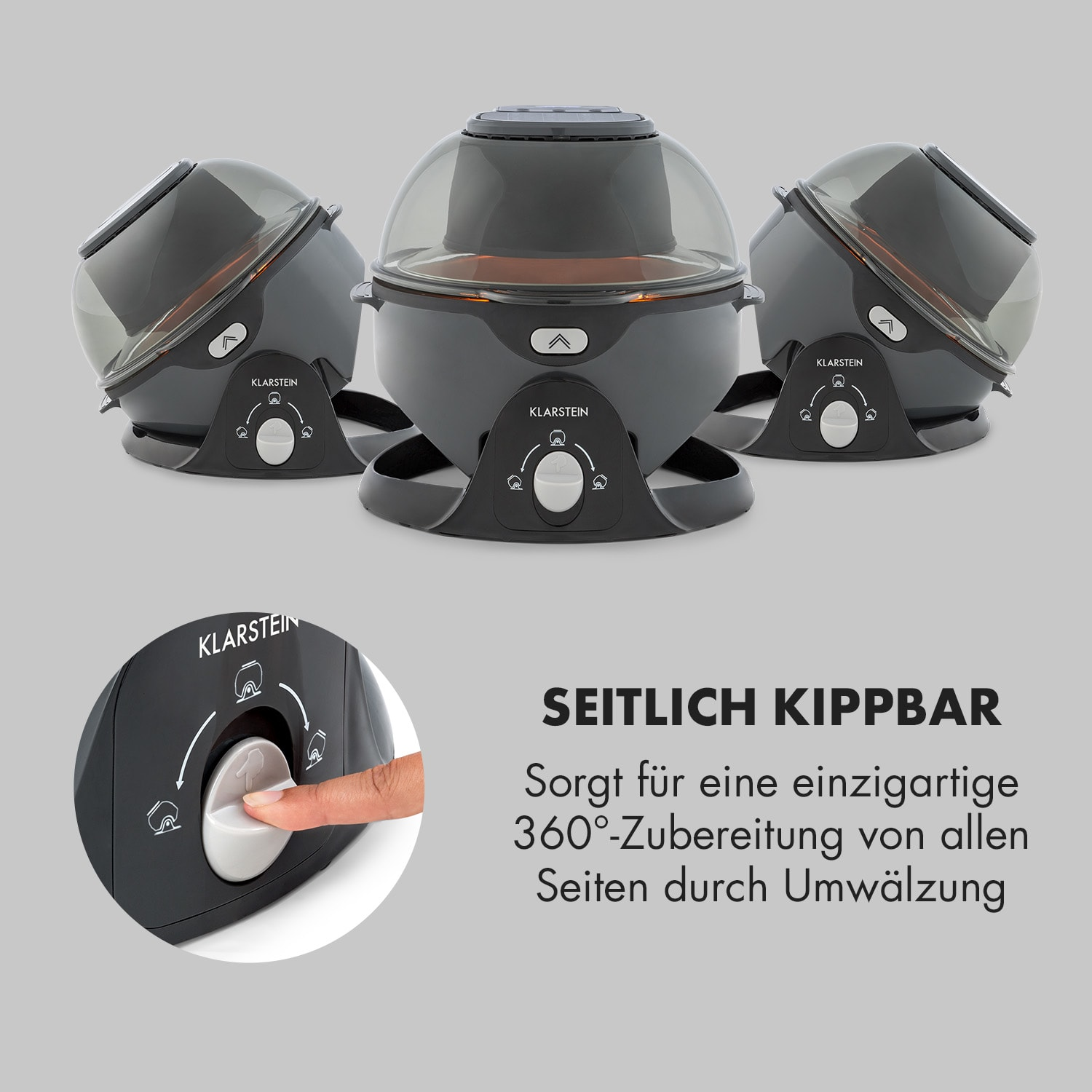 KLARSTEIN VitAir 1400 Watt Schwarz Heißluftfritteuse Swing