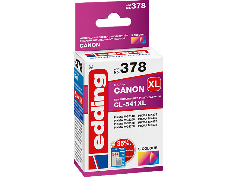 18-378 EDDING No.541XL Canon Tintenpatrone farbig Multicolor