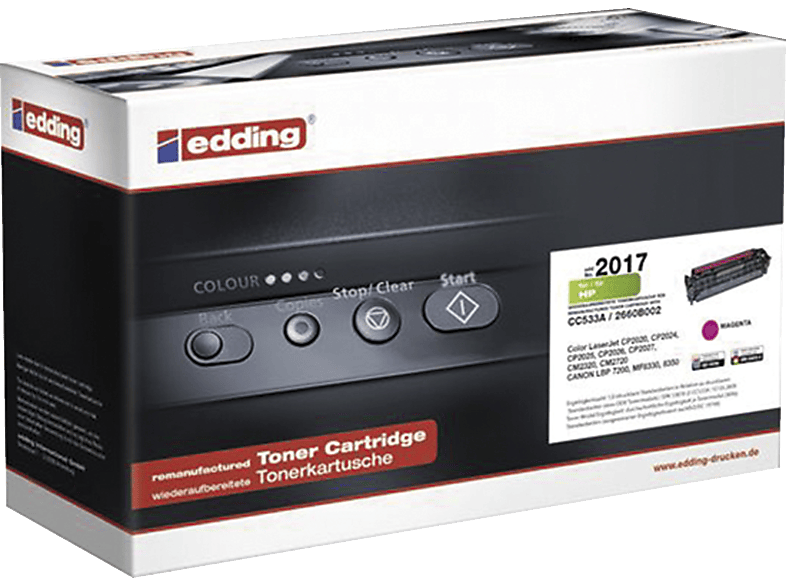 18-2017 EDDING wie HP Toner magenta Magenta CC533A