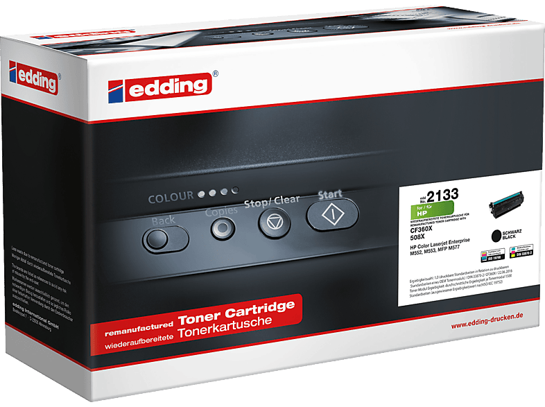 18-2133 EDDING schwarz HP Black CF360X wie Toner