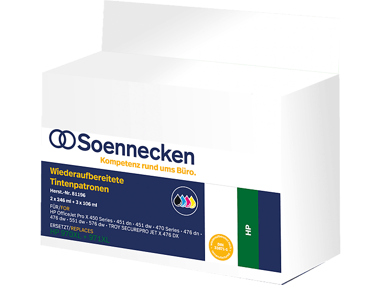 81196 4 wie SOENNECKEN St./Pack. HP 970XL/971XL Tintenpatrone Multicolor