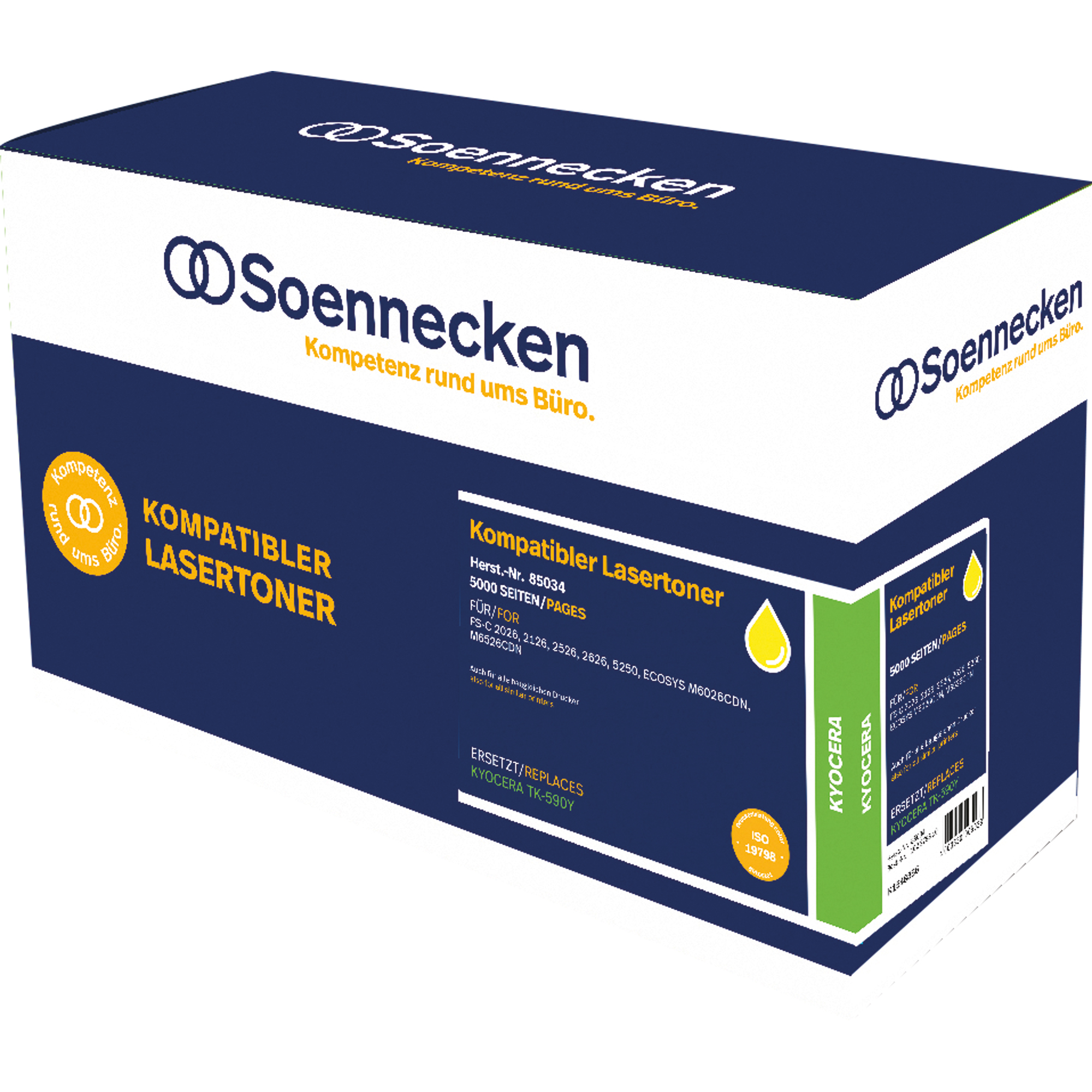 TK590Y SOENNECKEN wie Yellow Kyocera 85034 Toner gelb