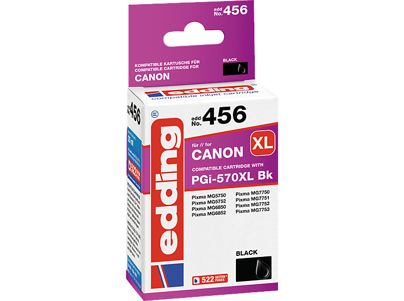 Canon 18-456 No.570XL Black schwarz EDDING Tintenpatrone
