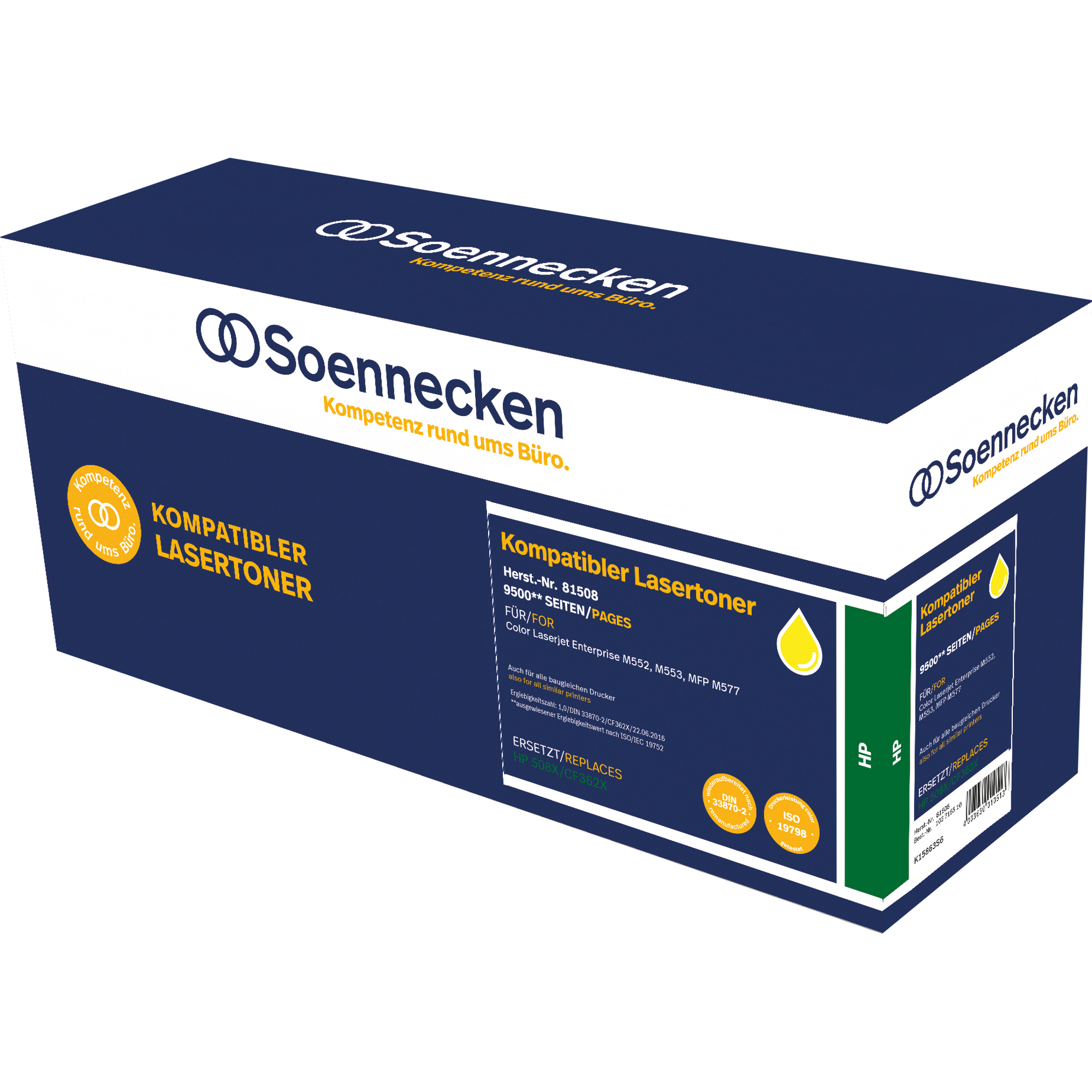 SOENNECKEN Toner 81508 wie HP Yellow CF362X gelb S. ca. 508X 9.500