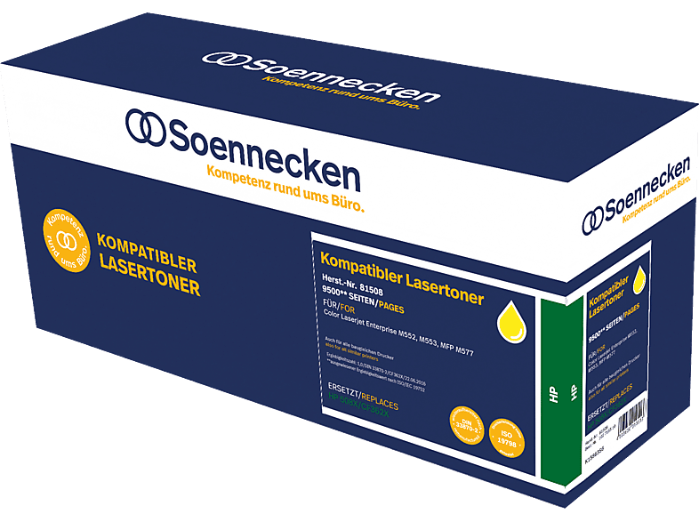 Toner SOENNECKEN 508X HP CF362X Yellow gelb 9.500 S. 81508 ca. wie