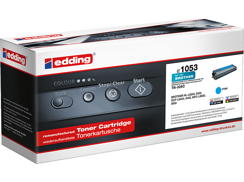 18-1053 TN-326C EDDING Cyan wie Brother Toner cyan