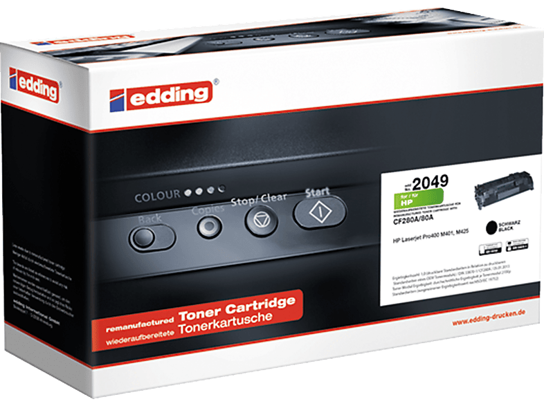 Black EDDING schwarz CF280A Toner wie HP 18-2049