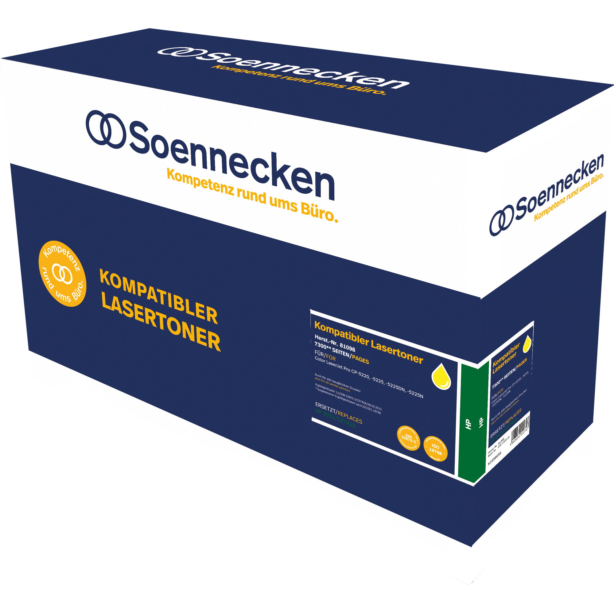 HP CE742A 307A gelb wie Toner 81098 SOENNECKEN Yellow