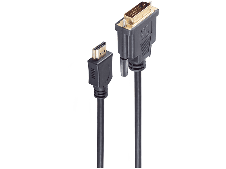 DVI-D verg. Ferrit 3m Stecker 18+1 Kabel DVI HDMI / Stecker HDMI/ SHIVERPEAKS
