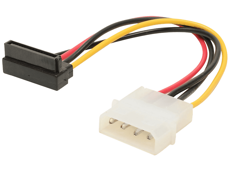 SHIVERPEAKS Adapter 4-pol. 5.25 Stromkabel, PC schwarz 0,13m St. auf 15-pol.S-ATA St