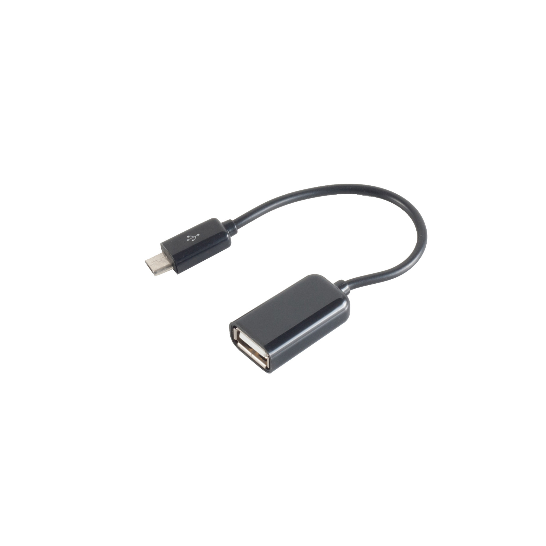 A Micro-USB-St. - schwarz SHIVERPEAKS USB-OTG 0,1m Ladekabel, USB-Buchse - B