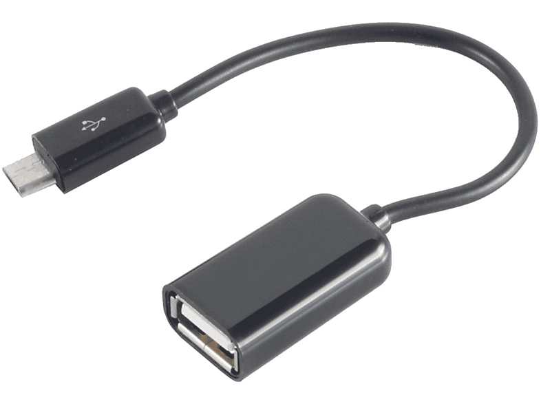 SHIVERPEAKS USB-OTG Micro-USB-St. B - USB-Buchse Ladekabel, 0,1m schwarz - A