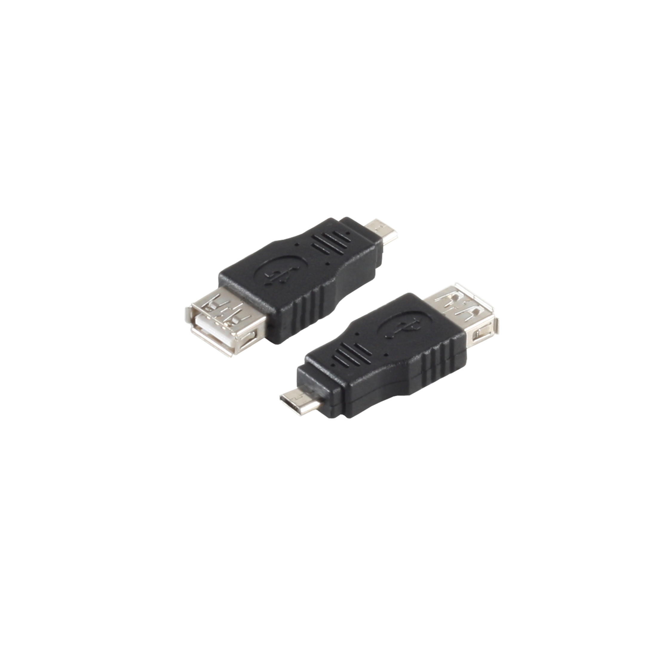 2.0 Ladekabel, Micro-B SHIVERPEAKS USB-OTG schwarz Stecker A-Buchse auf