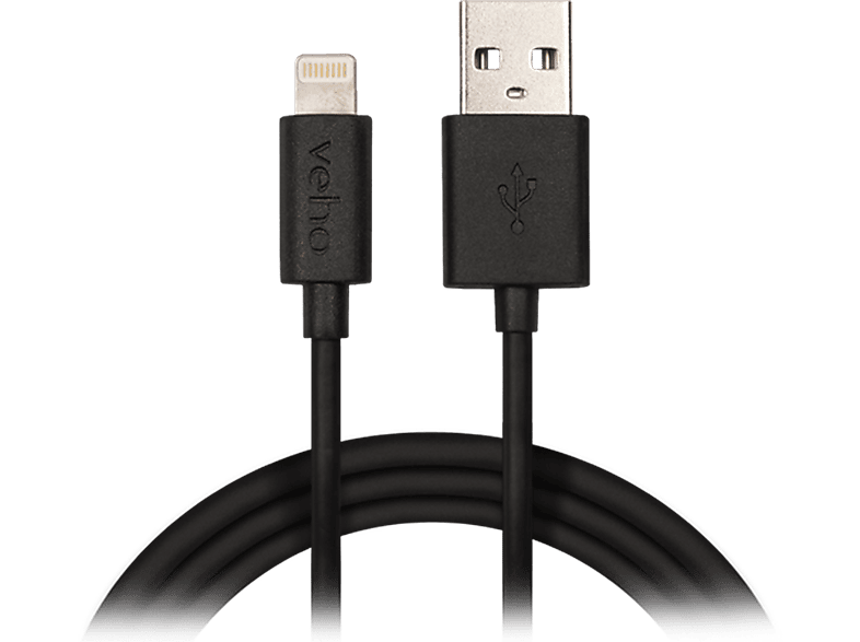 VEHO Lightning Kabel USB 1 Kabel Lightning Meter schwarz