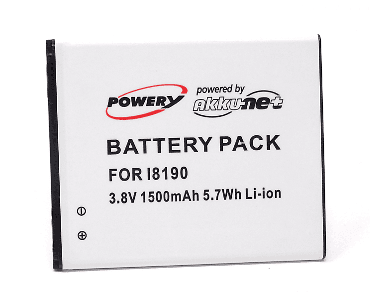 POWERY Akku für Samsung GT-I8190 Li-Ion Akku, 3.8 Volt, 1500mAh