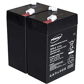 Batería - POWERY Powery Batería de GEL para Panasonic LC-R064R5P 6V 5Ah (Reemplaza también 4Ah 4,5Ah)