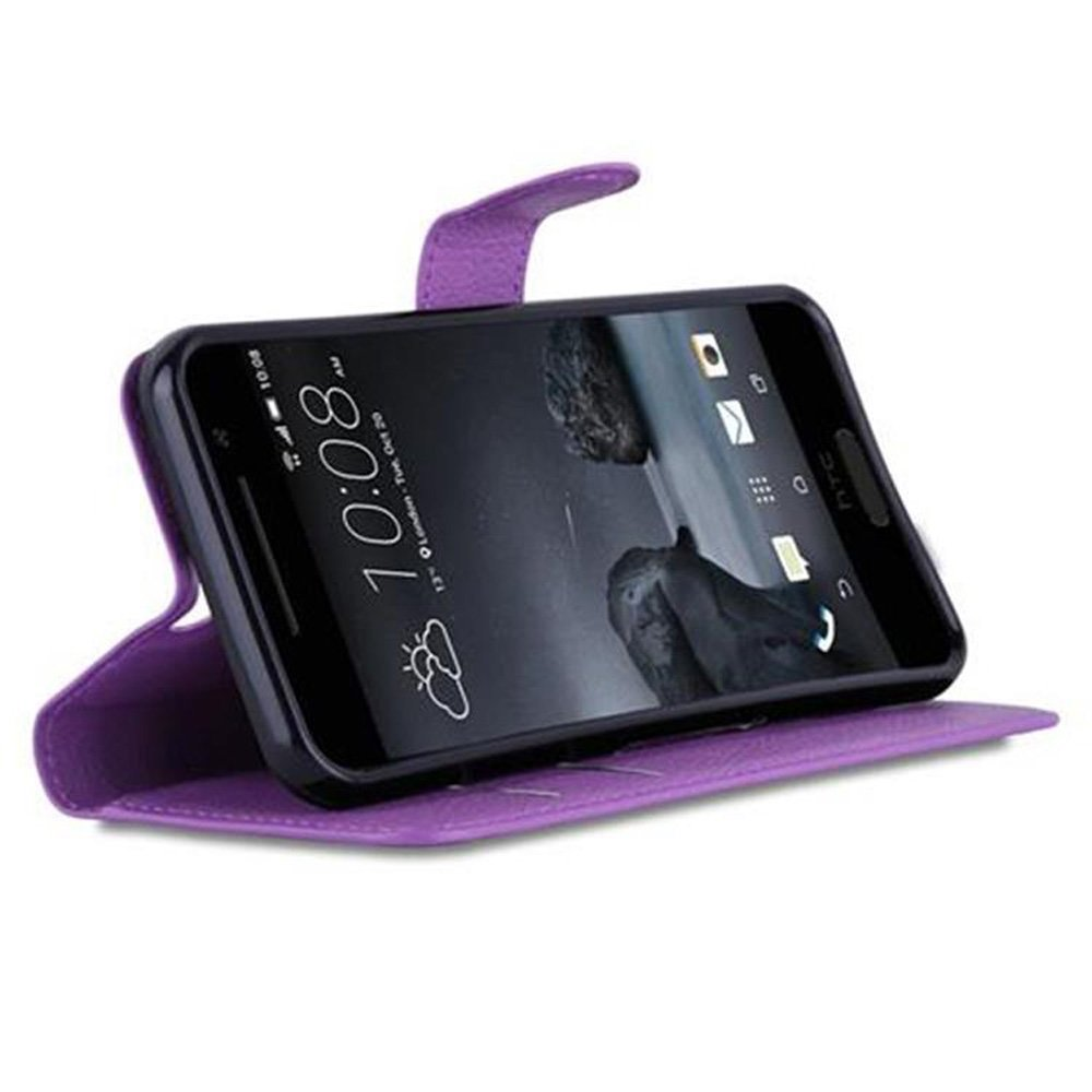 CADORABO Book Standfunktion, Hülle HTC, ONE MANGAN VIOLETT A9, Bookcover