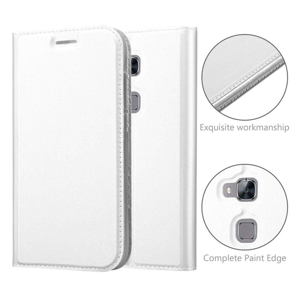 CADORABO Bookcover, Classy / Huawei, GX8, SILBER Book G7 G8 Handyhülle Style, ASCEND CLASSY PLUS /
